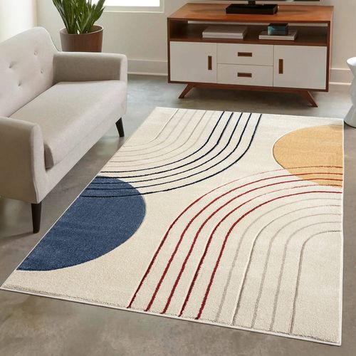Tapis Bohème Chic Crème Et Multicolore 200x290cm