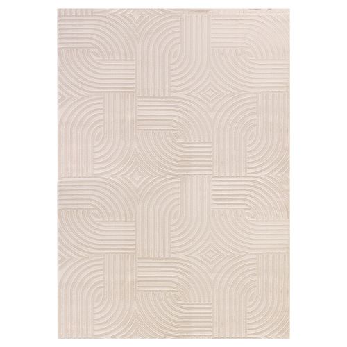 Tapis 70's Laineux à Motif En Relief Beige 200x290cm