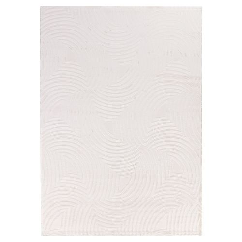 Tapis Meduse Laineux à Motif En Relief Crème 80x250cm
