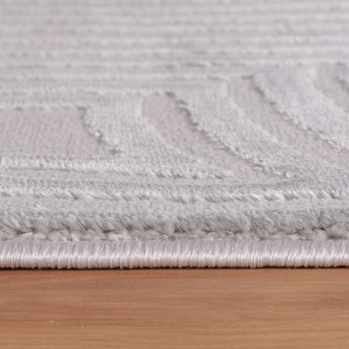 Tapis Meduse Laineux à Motif En Relief Gris 280x370cm