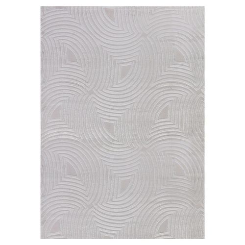 Tapis Meduse Laineux à Motif En Relief Gris 80x250cm