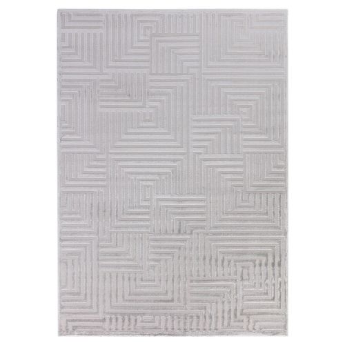 Tapis Aswan Laineux à Motif En Relief Gris 120x170cm
