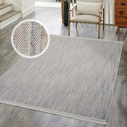 Tapis Nova Laineux à Franges Gris 200x290cm
