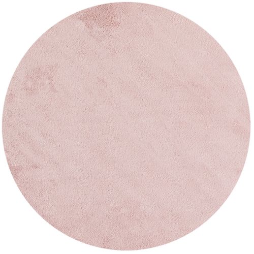 Tapis Lavable Rond En Microfibre Douce - Rose Poudré 200x200cm