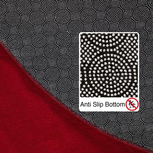 Tapis Lavable Rond En Microfibre Douce - Rouge 200x200cm