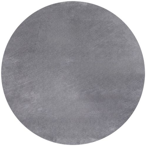 Tapis Lavable Rond En Microfibre Douce - Gris Foncé 160x160cm