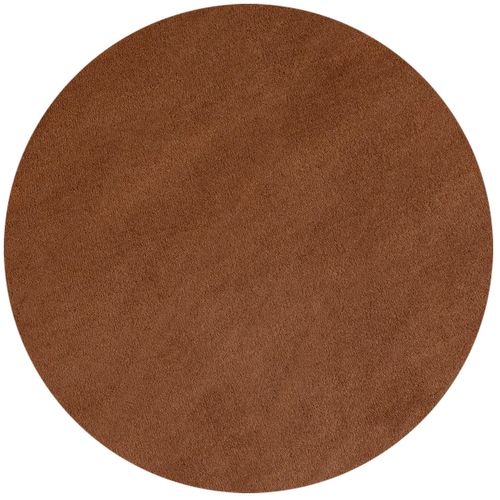 Tapis Lavable Rond En Microfibre Douce - Marron 160x160cm