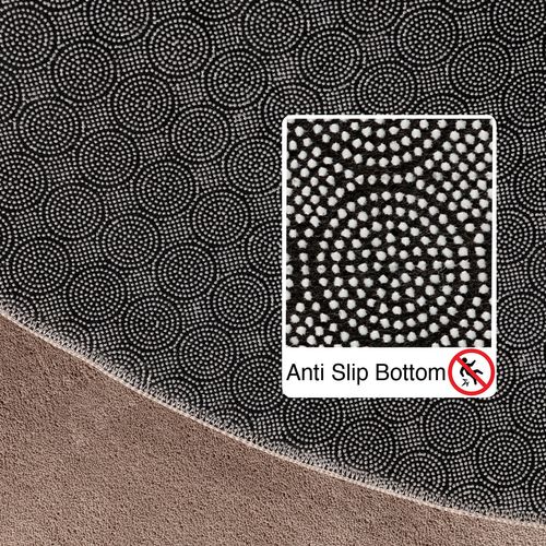 Tapis Lavable Rond En Microfibre Douce - Beige 200x200cm