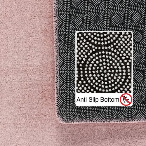 Tapis Lavable En Microfibre Douce - Rose Poudré 160x230cm