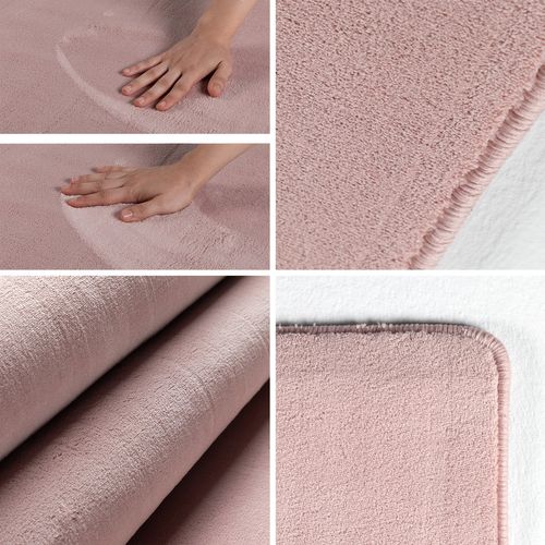 Tapis Lavable En Microfibre Douce - Rose Poudré 80x250cm