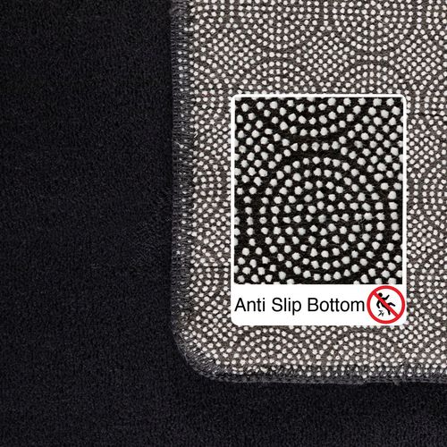 Tapis Lavable En Microfibre Douce - Noir 120x170cm