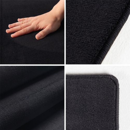 Tapis Lavable En Microfibre Douce - Noir 120x170cm