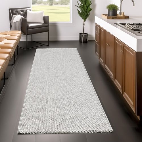 Tapis Naturel Aspect Jute Gris Clair 280x370cm