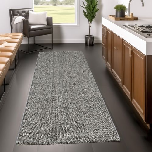 Tapis Naturel Aspect Jute Gris 80x150cm
