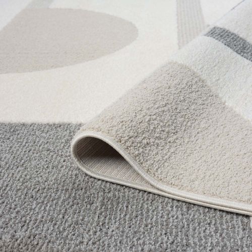 Tapis Japan Rond à Motifs 3d En Relief - Gris 200x200cm