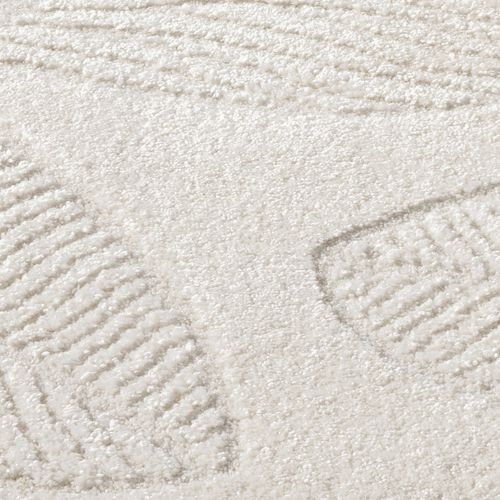 Tapis Leaf à Motifs Feuillage En Relief - Crème 140x200cm