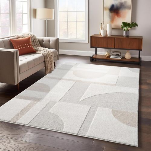 Tapis Japan à Motifs 3d En Relief - Crème 140x200cm