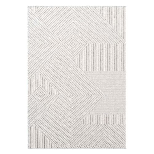 Tapis Emy à Motifs Géométrique En Relief - Crème 120x170cm