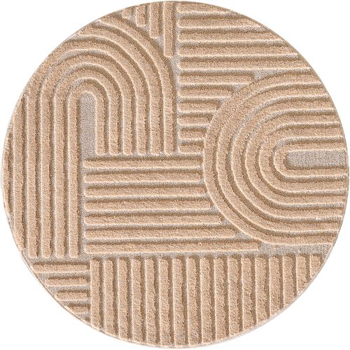 Tapis Rond à Relief Lena Rose 120x120cm