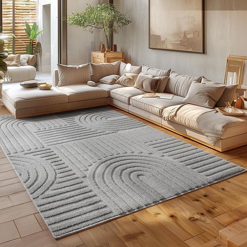 Tapis à Relief Lena Gris 80x250cm