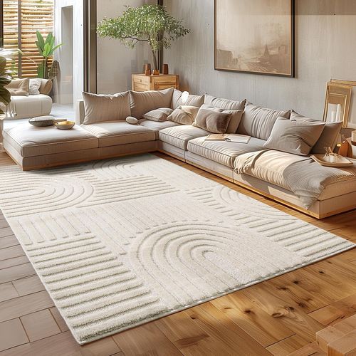 Tapis à Relief Lena Crème 80x250cm