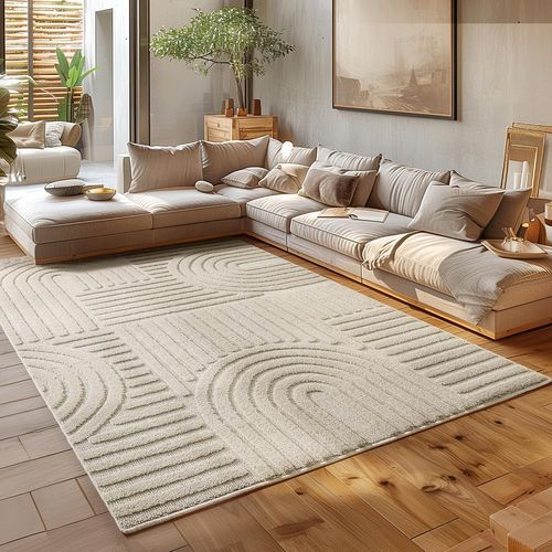 Tapis à Relief Lena Beige 280x370cm