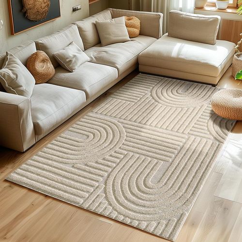 Tapis à Relief Lena Beige 280x370cm