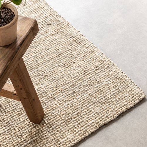 Tapis 190x280cm Jute Bouclé Jaipur Blanc Ivoire