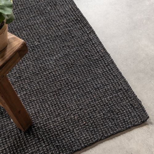 Tapis 80x200cm Jute Bouclé Jaipur Noir