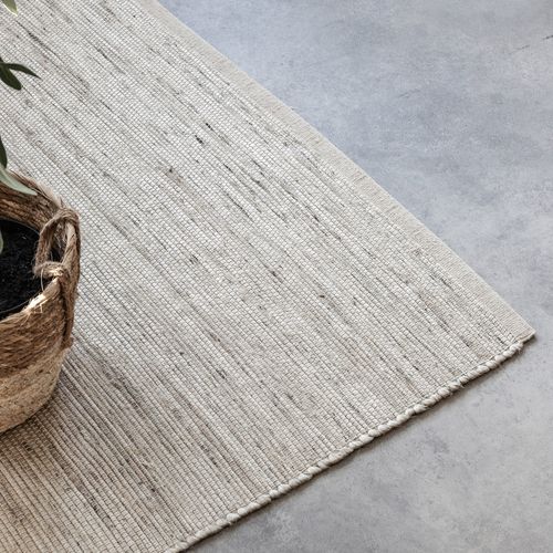 Tapis 160x230cm Naturel En Jute Harmony Blanc Ivoire