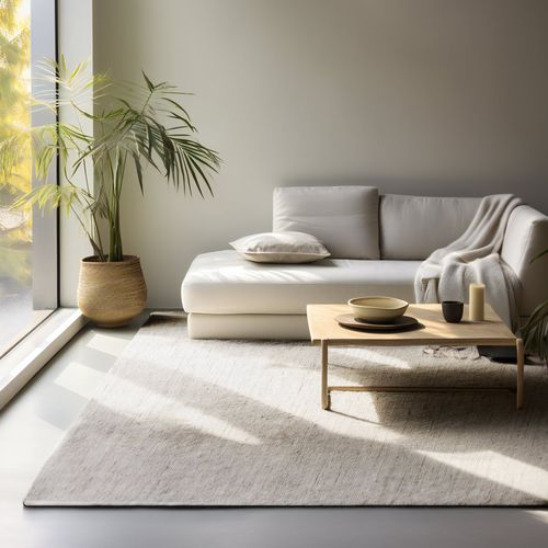 Tapis 120x170cm Naturel En Jute Harmony Blanc Ivoire