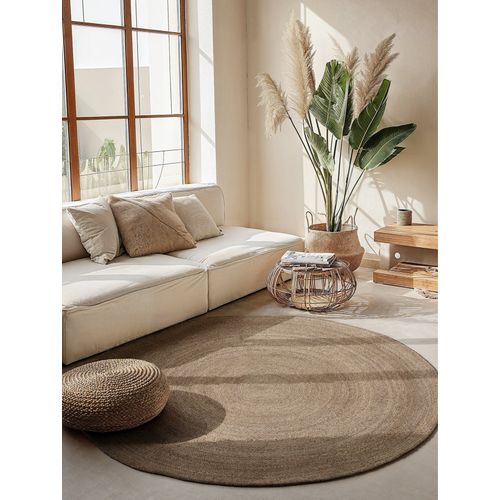 Tapis Rond En Jute Mahal Marron 100x100cm
