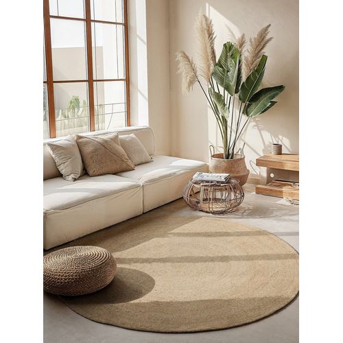 Tapis 100x100cm En Jute Mahal Ivoire