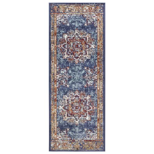 Tapis 80x120cm Style Vintage Madere Bleu
