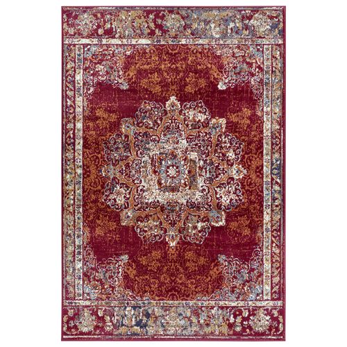 Tapis 200x280cm Style Vintage Madere Rouge