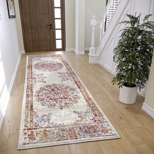 Tapis 57x90cm Style Vintage Madere Crème