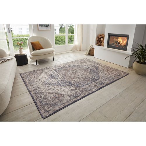 Tapis 120x170cm Vintage Rania Crème Et Bleu
