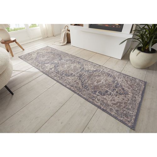 Tapis 120x170cm Vintage Rania Crème Et Bleu