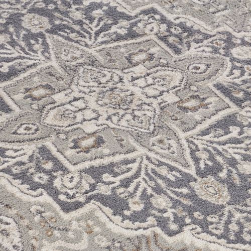 Tapis Vintage Oriental Safia Gris Et Crème 240x340cm