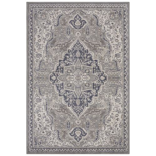 Tapis Vintage Oriental Safia Gris Et Crème 240x340cm