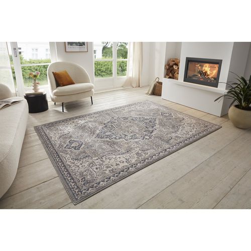 Tapis Vintage Oriental Safia Gris Et Crème 200x280cm