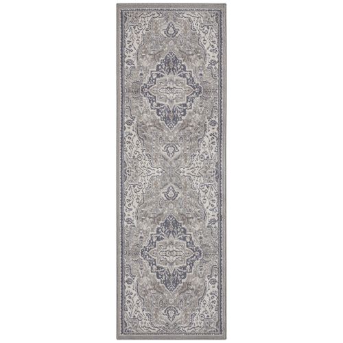 Tapis Vintage Oriental Safia Gris Et Crème 80x200cm
