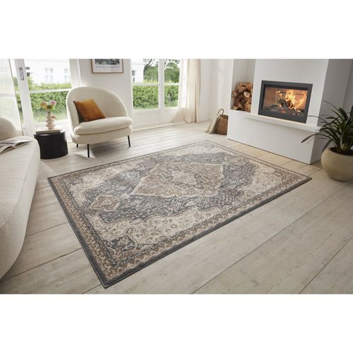 Tapis Vintage Oriental Safia Marron Et Gris 120x170cm