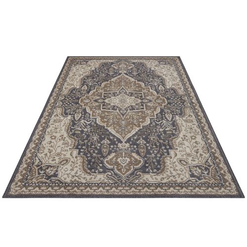 Tapis Vintage Oriental Safia Marron Et Gris 120x170cm