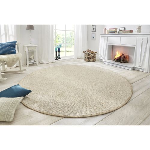 Tapis 200x200cm Rond Bouclé Tufté Wool Crème