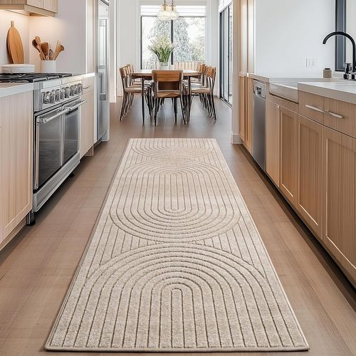 Tapis Poils Courts à Relief Paola Beige 240x340cm