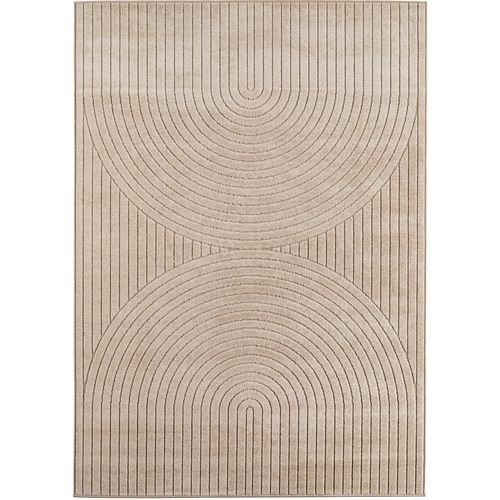 Tapis Poils Courts à Relief Paola Beige 80x250cm