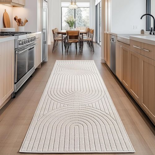 Tapis Poils Courts à Relief Paola Crème 240x340cm