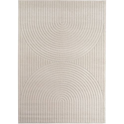 Tapis Poils Courts à Relief Paola Crème 80x150cm