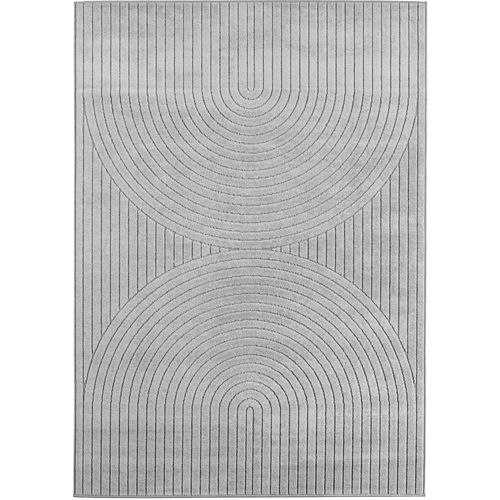Tapis Poils Courts à Relief Paola Gris 160x230cm